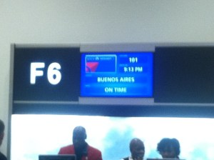 From Terminal F in the Atlanta airport. And yes, we were an on time flight.